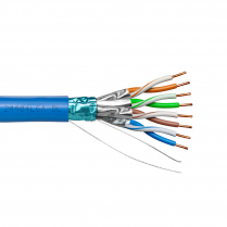 Provo CAT6A STP Cable 23-4pr SOL BC IND + OA FL SH 500MHz CMR ETL CSA FT4 UL RoHS &ndash; Blue JKT
