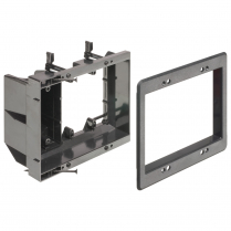 Arlington 3 Gang Combo Hi +2 Low Voltage Recessed Box Existing/New Construction &ndash; BK