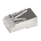 Simply45&reg; Cat5e Shielded Internal Ground Pass-Through RJ45 Modular Plugs 50 pc Clamshell &ndash; Blue Tint