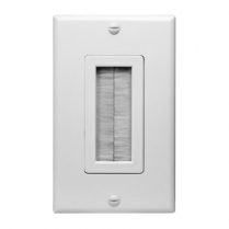 SynConnect Single Gang Brush Plate &ndash; White