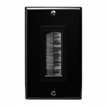 SynConnect Single Gang Brush Plate &ndash; Black