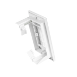 SynConnect Single Gang Brush Plate with Drywall Clip &ndash; White