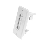 SynConnect Single Gang Brush Plate with Drywall Clip &ndash; White