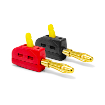 SynConnect Snap-lock Gold Banana Connectors &ndash;&nbsp;12 to 24 AWG &ndash; Black plus Red - 20 pieces