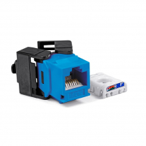 SynConnect Cat6A Slim Profile Tool-Less 180 Degree T568A/B &ndash; Blue