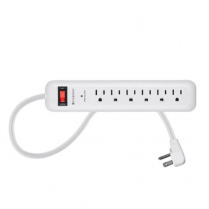 SyncPower 6 Outlet Power Bar w400J Surge Protection EMI/RFI c(ETL)us &ndash; 3ft. Cord White