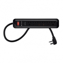 SyncPower 6 Outlet Power Bar w400J Surge Protection EMI/RFI c(ETL)us &ndash; 3ft. Cord Black