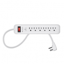 SyncPower 6 Outlet Power Bar w750J Surge Protection EMI/RFI c(ETL)us &ndash; 6ft. Cord White