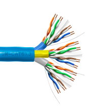 SynCable 3x Cat-6 - Blue, Yellow, Gray with Overall  Blue Jacket c(UL) UL CMR FT4