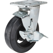 ES8X2MOR-TBK 8X2 SWIVEL/MOLDON RUBBER/BRAKE