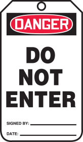 MDT164CTP "DANGER DO NOT ENTER" TAGS (25/PK)