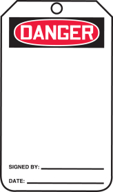 MDT260CTP OSHA Danger Safety Tag: (Blank) 25/PK