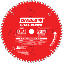 D0770F Circular Saw Blade, 7-1/4", 70 Teeth, Metal Use