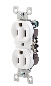 052-7242-8  Leviton Duplex Receptacle, White