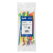 GROTE 83-6514 CABLE TIE ASSORT, BLUE,YLW,GRN,ORG,RED, 50PK