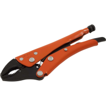 GRAY TOOLS GRIP ON CURVED JAW LOCKING PLIERS WITH WIRE CUTTER
