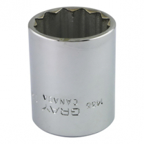 1-3/16 X 1/2 DRIVE 12 PT CHROME SOCKET
