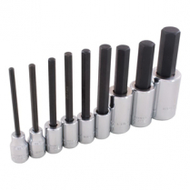 GRAY 3/8"DR HEX HEAD SOCKET SET,METRIC,9 PCE
