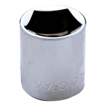 GRAY SOCKET 1/2"DR PENTA CHROME