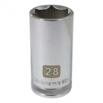 SOCKET METRIC 1/2IN HEX 28MM 6 3.03IN