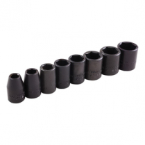 GRAY IMPACT SOCKET SET,3/8"DR,8 PCE,SAE,SHALLOW