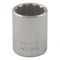 GRAY #T18 SOCKET 9/16", 3/8"DR 12 PT