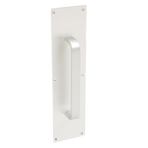 06925569 Taymor Door Plate with 9-in Handle - Satin Aluminum