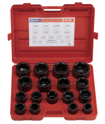 GENIUS #IS-817M 17 PC. METRIC IMP. SOCKET SET 1" DR.