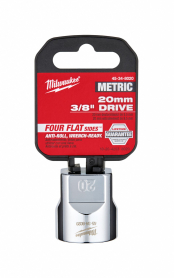 45-34-8020, 3/8" Drive Metric Deep Socket with FOUR FLAT&trade; Si