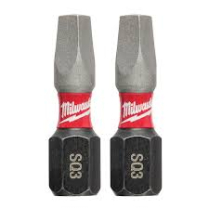 MILWAUKEE 48-32-4423 2PK 1IN IMPCT BIT SQ3