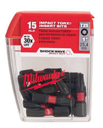 MILWAUKEE 48-32-5014 15PK INSERT BIT T25 TICTAC
