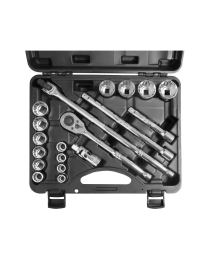 JET 1/2"DR SAE SOCKET SET,12 PT, 20 PCE