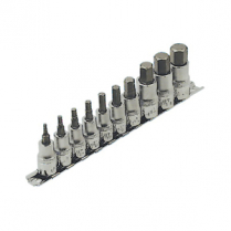 601802  10 PC. 3/8" & 1/2" DR S.A.E. HEX BIT SOCKET SET