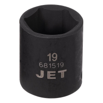 JET 681519 3/8" IMPACT SOCKET METRIC REGULAR 6 POINT 19MM