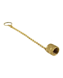 CPS-AVC134C, 1/2" ACME BRASS CAP w/CHAIN TETHER 2 PK