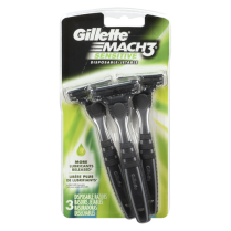 GILLETTE MACH3 SENSITIVE DISPOSABLE RAZOR 3/PKG