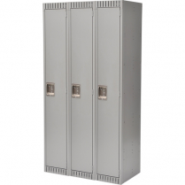 FL364 LOCKERS BANK OF 3, 36"X18"X72" STEEL GREY
