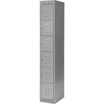 FL370 Lockers 6-tier 12" x 18" x 72" Steel Grey Knocked Down
