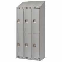 KLETON LOCKERS 2-TIER, BANK OF 3, 36" X 18" X 82" STEEL GREY