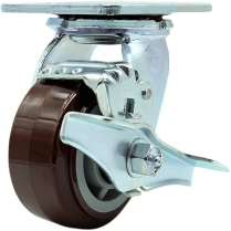H-6612SWB Heavy Duty Polyurethane Caster - Swivel with Brake