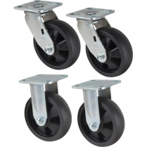 KLETON CASTER SET,RIGID/SWIVEL,6"