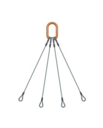 SUNQ2038002-00 WIRE ROPE SLING 4 LEG/THIMBLE 3/8" X 2'