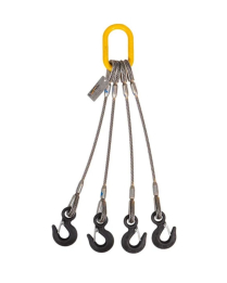 SUNQ3058012-00 WIRE ROPE SLING 4 LEG/HOOK 5/8" X 12'