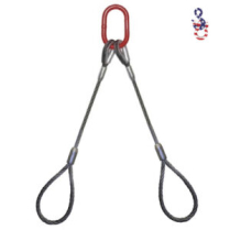 WIRE ROPE SLING 2 LEG/SHACKLE 1" X10'
