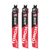 MILWAUKEE RECIP 6" 7TPI The TORCH for CAST IRON 3PK