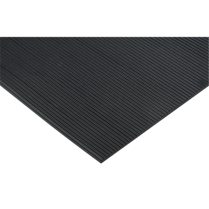 SDL878 Fine Ribbed Matting, Runner, 2' x Lin. Ft x 1/8", Bla