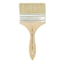 4" White Bristle Wood Handle Chip & Oil Brush