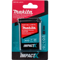 MAKITA IMPACTX #2SQ DR. X 1" DRIVE BIT (25 PER TIC TAC)