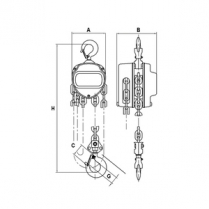 #101006 1/2 Ton 20' Lift VCH Series Chain Hoist - Std. Duty