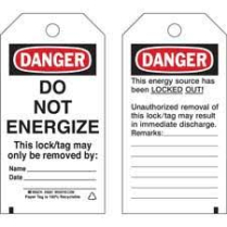 50261DANGER Do Not Energize Energy Source LockoutTagout 25pk